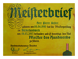 Meisterbrief Pierre Seifert
